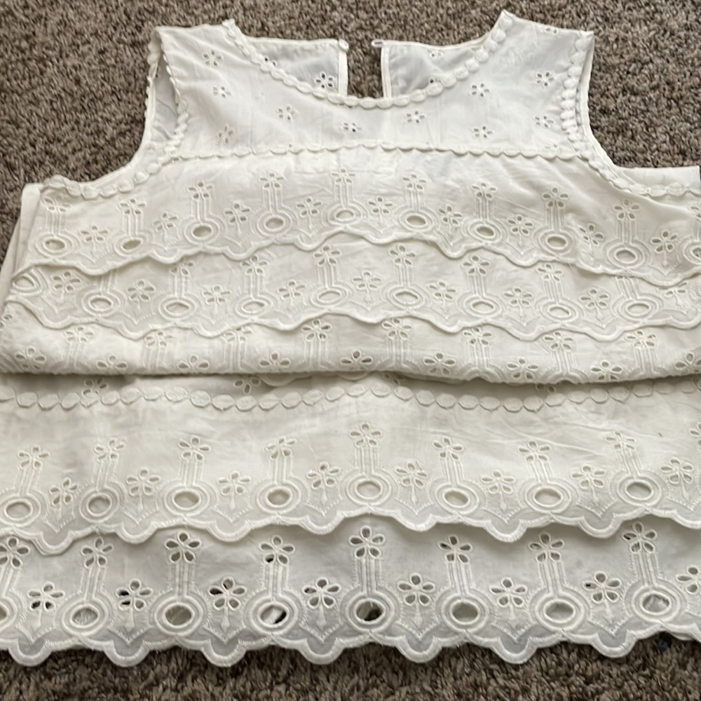 J. Crew Cream Eyelet Midi Dress